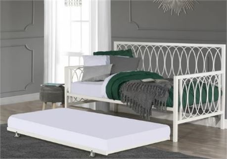 Full - Twin Matrimonial Day bed with trundle, white