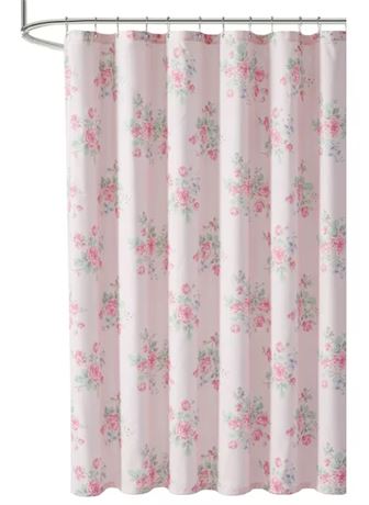 Simply Shabby Chic Misty Rose Printed Shower Curtain, 72 x 72