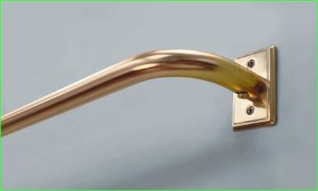 (3) BHG 1" Wrap Brass Curtain Rod, 42-120"