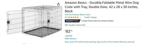 Amazon Basic Double Door Folding Metal Cage, 42"