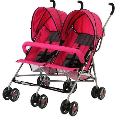 Dream on Me Twin Stroller, Pink