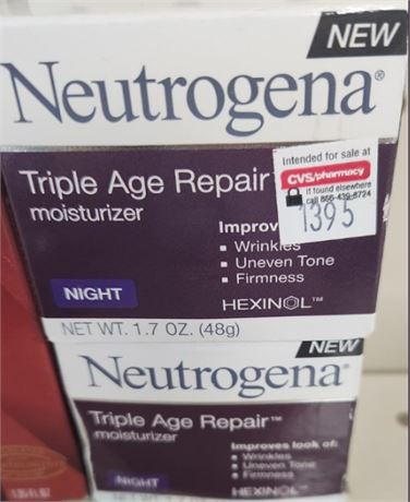 Lot of (2) Neutrogena Triple Age repair Moisturizer, night