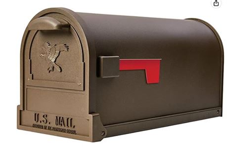 Gibraltar Mailboxes Arlington Large, Steel, Post-Mount Mailbox, Bronze