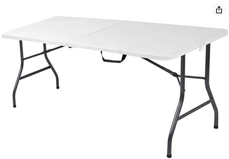 Cosco Folding Table, 6 Foot, White