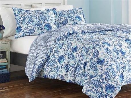 Poppy and Fritz Duvet Cover Set, Blue , Twin