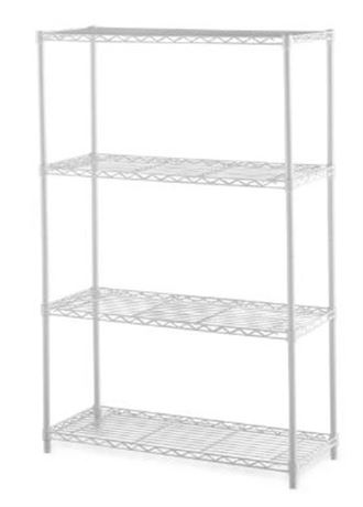 Hyper Tough 4 tier Commercial Wire Shelf Rack, White, 54x13x14