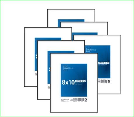 Mainstays 8x10 Matted to 5x7 Picture Frames, Black, 6pk
