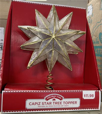 Holiday Time Capiz Star Tree Topper