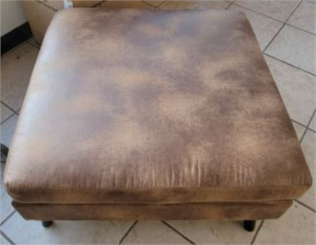 30"   x 30" Leather Ottoman, Brown