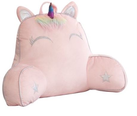 Your Zone Kids Figural Unicorn Backrest Pillow, Pink, 24 x 17