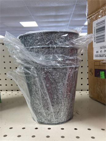 Lot of (FOUR) Small Galvanized Buckets