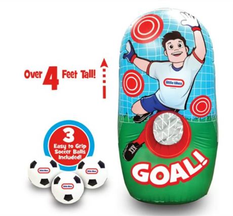 Little Tikes Jumbo Soccer Trainer Game for Kids w/ Inflatable Trainer & 3 Socce