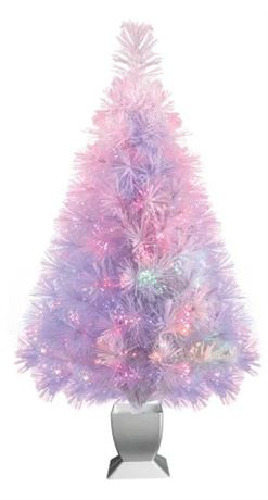 Holiday Time 32 inch Silver Grey Fiber Optic Christmas Tree