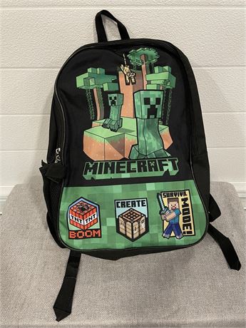 Minecraft Kids Backpack w/ Lunch Bag 4-Piece Set Green Black