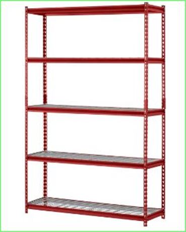 Muscle Rack 48W x 24D x 72H 5-Shelf Garage Shelves, Red