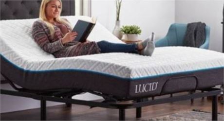 LUCID BASIC REMOTE CONTROLLED STEEL ADJUSTABLE BED BASE, TWIN XL