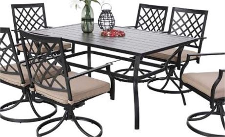 Phi Villa Outdoor 6 place setting Slat Dining Table