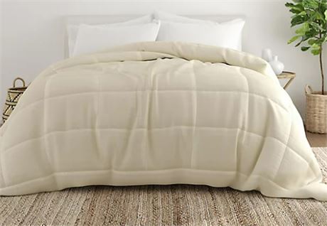 Home Collection Premium Down Alternative Comforter set, Ivory, King/Cal King