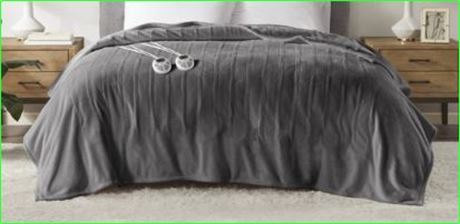 Serta Gray Polyester Cordless Electric Blanket, Twin