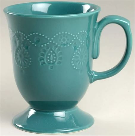 Pioneer Woman Cowgirl Lace 4 pack Cup set, Teal