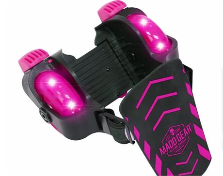 Madd Gear Rollers Light Up Heel Skates, Ages 6+ 110 lbs, pink