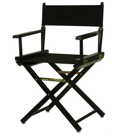 18" Director's Chair Black Frame-Black Canvas