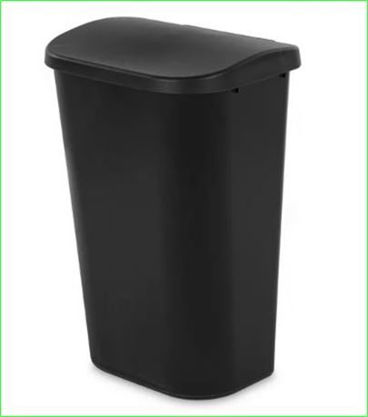 Sterilite 11.3 Gallon trash can, Lift Top, Black Trash can