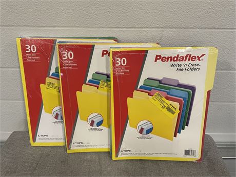 (3) 30 pk of pendeflex File Folders