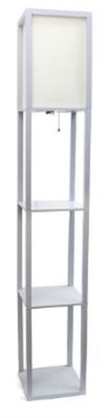 Simple Designs  62.5-in Gray Shelf Floor Lamp