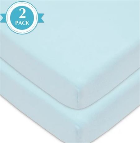 American Baby Company100% Cotton Playard Sheet Crib Bed Fitted Sheets, Blue