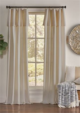 Lot of (TWO) Mercontile Drop Cloth Curtain Panels, Linen, 50"x95"