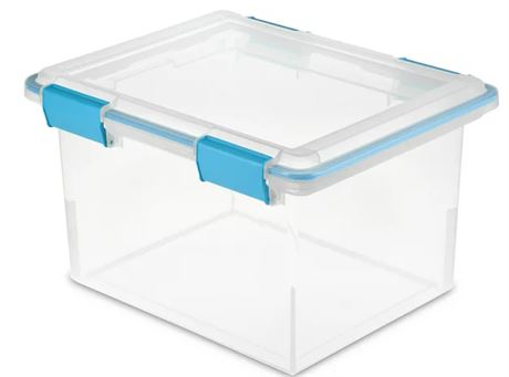 Sterilite 32 Qt. Gasket Box Plastic, Blue Aquarium