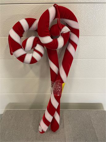 Holiday Time Fabric Candy Cane Outdoor Decoration