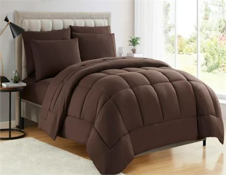 Sweet Home 7 piece Comforter Set, FULL, Brown