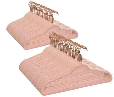 BHG Non-Slip Velvet Clothing Hangers, 100 Pack, Pink