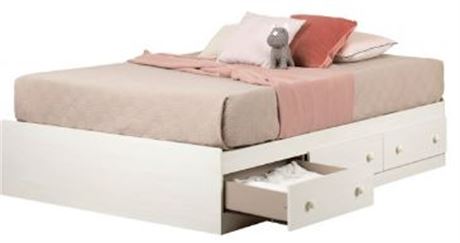 South Shore Summer Breeze Mate's Bed with Storage, white
