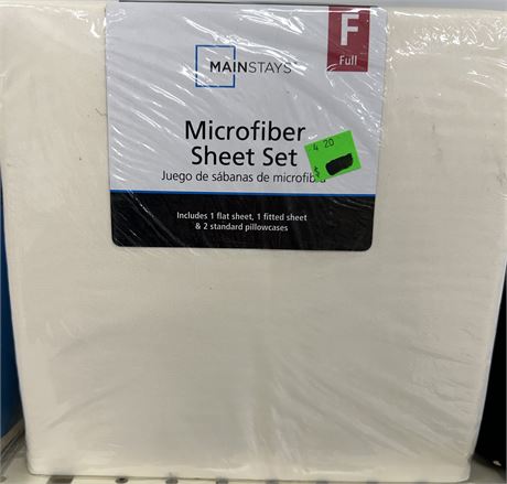 Mainstays Microfiber sheet set, Ivory, FULL