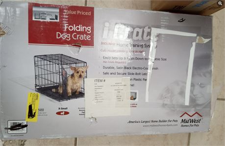 MidWest Single Door iCrate Metal Dog Crate, 22