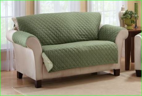Home Details Quilted Furniture Love Seat Protector, Sage/Olive