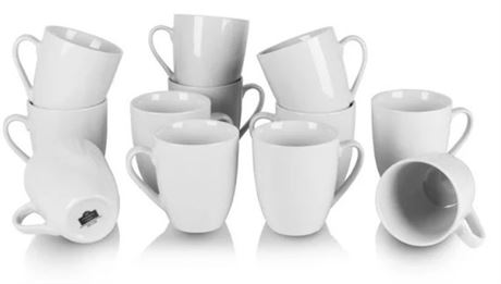 10 Strawberry Street 12fl oz Catering Ceramic Mug, Set of 12, White