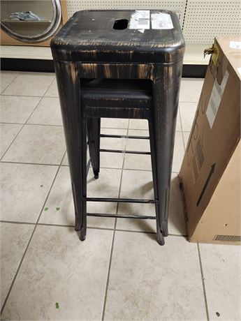 Lot of (2) Metal Industrial Chairs