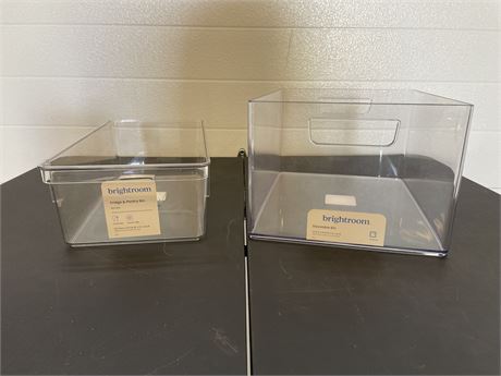 (2) Clear Storage containers