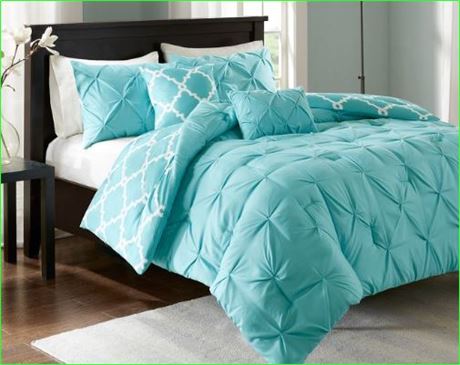 Hayden 5 Piece Reversible Comforter Bedding Set, King/Cal King, Aqua
