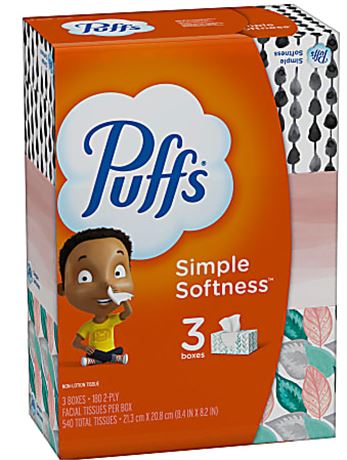 Lot of (2) Puffs 180 ct 2-ply facial Tissues