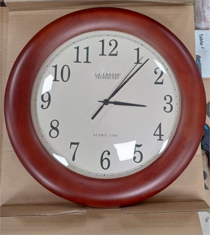 La Crosse Technology WT-3122A-INT 12.5 Inch Wood Veneer Atomic Analog Wall Clock