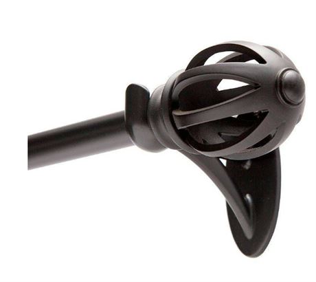 Kenney Lilly 5/8" Fast Fit Easy Install Curtain Rod, 66"-120", Black