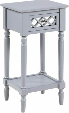 Lot of (TWO) Convenience Concepts Khloe Deluxe Accent Tables, Gray