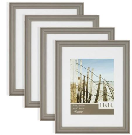 Mainstays 11x14 Matted to 8x10 Linear Gallery Wall Picture Frame, Set of 4, Rust