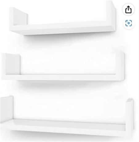Songimic Floating Shelves, Set of 3, U shaped Cube Shelves, White