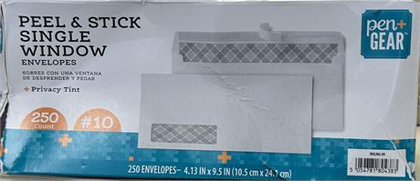 Pen + Gear Peel and Stick Window Envelopes 250 ct